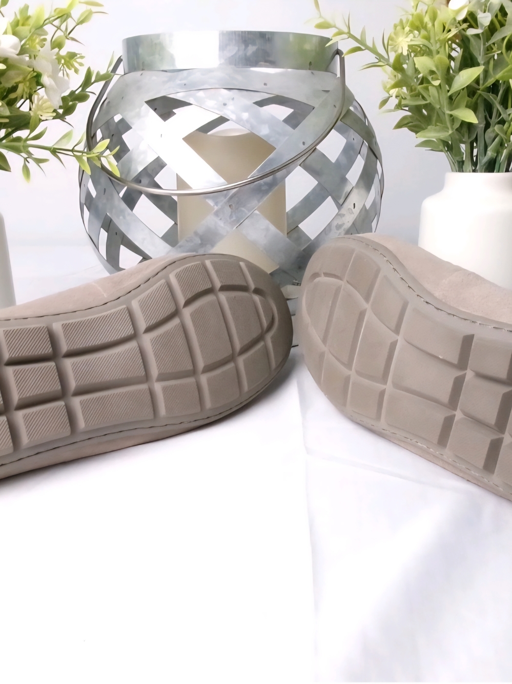 COACH Women's Suede Loafers in Taupe Slip On Flats Size 6 - Picture 8 of 8